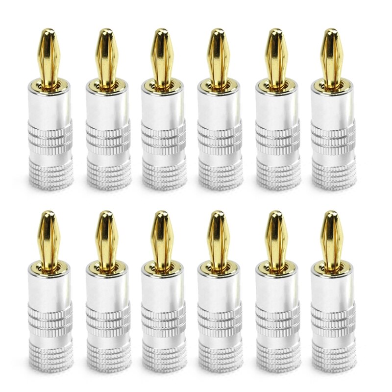 12x Golden Nakamichi Speaker Banana Plug Connector Adapter R9UB