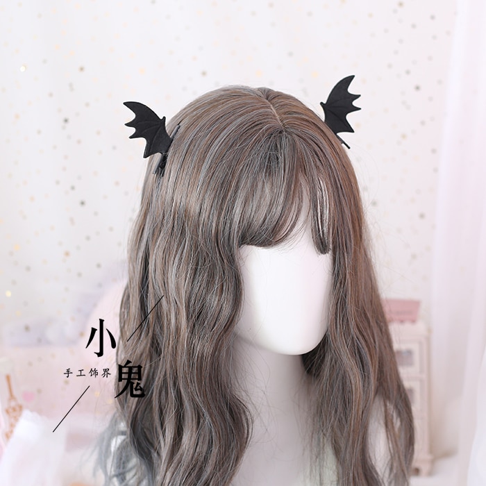 De pequeño diablo elfos ala broches para el cabello Cosplay Animal pelo bandas murciélago negro Clip Accesorios