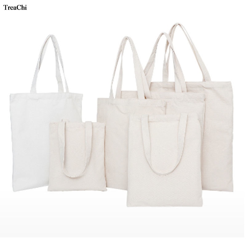 Casual Canvas Handtas Unisex Wit Zwart Draagtas Christmas Pouch Herbruikbare Katoenen Carry Bag Dagelijks Gebruik Travel Pouch