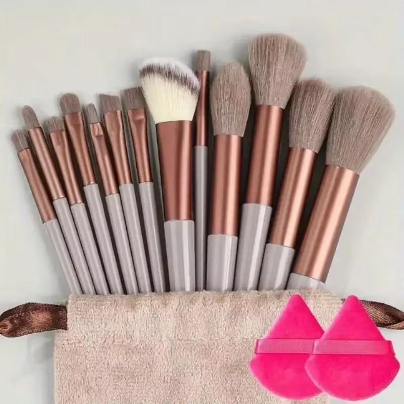 13-Make-up-Pinsel mit Tasche, schnell trocknend, ultraweich, Beauty Tools, tragbares Make-up-Pinsel-Set