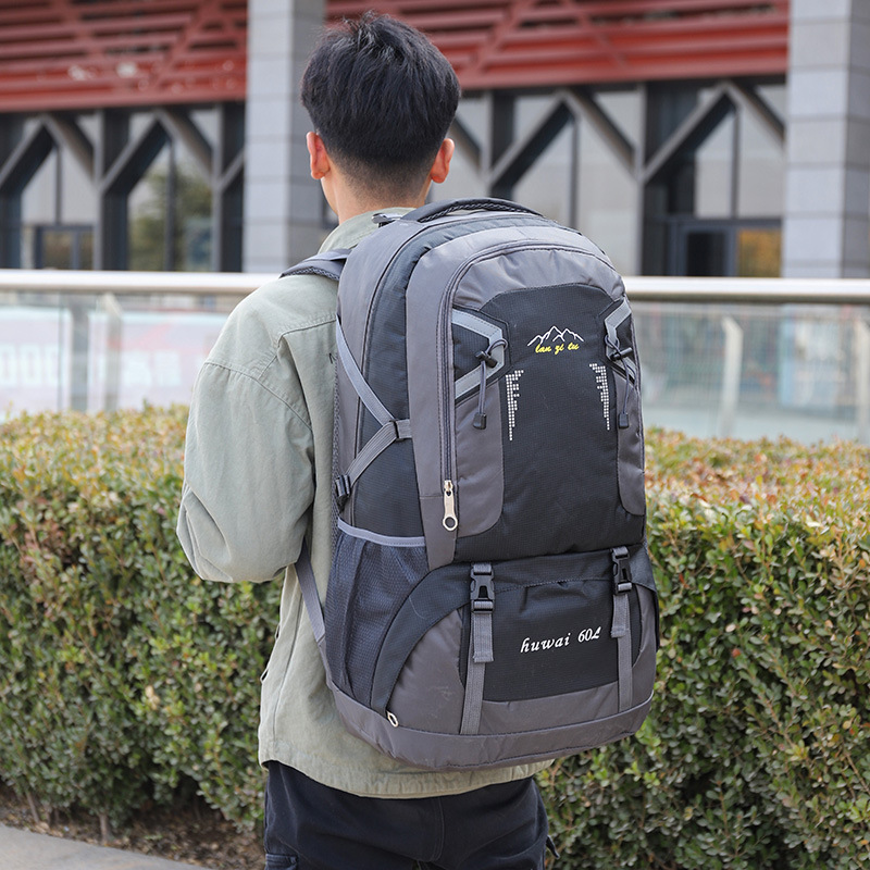 Grote reistas met ruime capaciteit, wandelrugzak van 60 liter, bergbeklimmersrugzak, outdoor survivaltas, waterdichte reistas met dubbele schouderband, fietstas