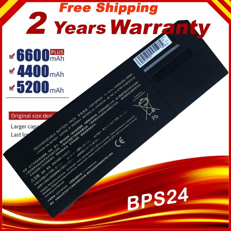6 Cell 5200 Mah Laptop Batterij VGP-BPL24 VGP-BPS24 Voor Sony Vaio S Sa Sb Sc Sd Se Svs Vpcsa vpcsb Vpcsc Vpcse Vpcsd Gratis