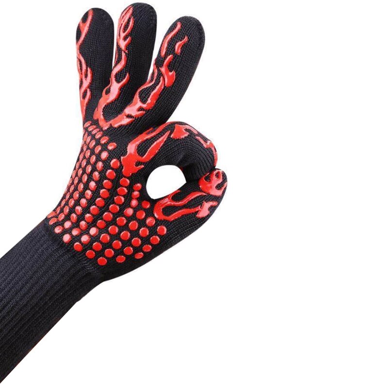 Guante para barbacoa, guantes resistentes al calor de silicona gruesa para cocinar y cocinar barbacoa, Guantes para horno y barbacoa, guantes para lavar platos y cocina: A-1pc