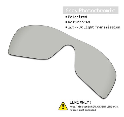 SmartVLT Polarized Replacement Lenses for Oakley Batwolf Sunglasses - Multiple Options: Grey Photochromic