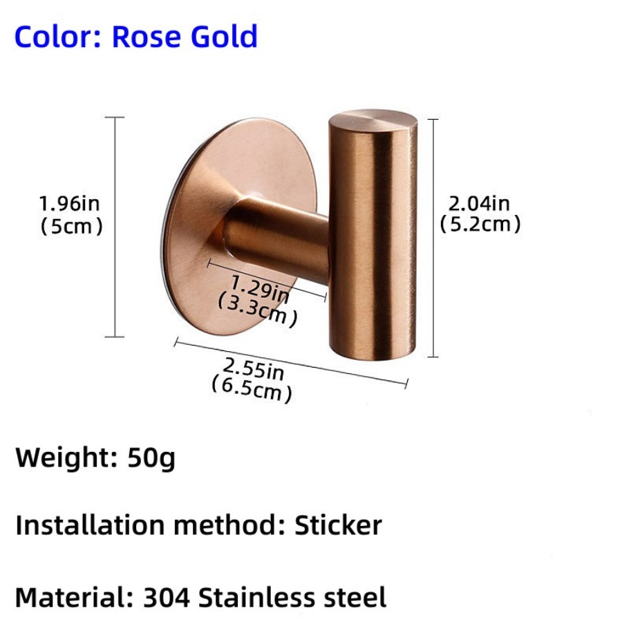 Gancho para toallas de baño, percheros para ropa de pared, perchas montadas en la pared de acero inoxidable, tornillos para colgar toallas/ganchos adhesivos para pared: Rojo