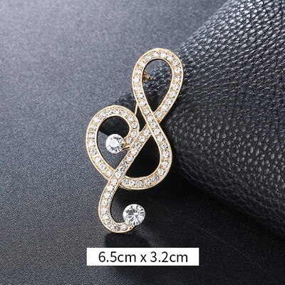 Weimanjingdian Crystal Rhinestones Pave Muzikale Borden Broche Reversspeldjes: 9422 gold