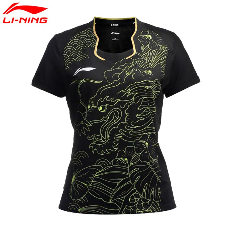 Li-ning kvinder bordtennis træning t-shirtmatchkommenterende sportstøj foring kortærmet badminton shirtaayl 128 qy: Aayl 128-2 / M