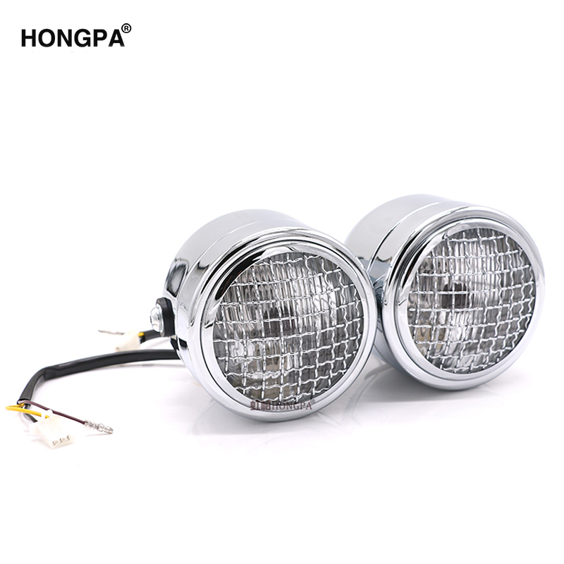 Universal Motorcycle Moto Front Dual Headlight Lamp Head Light For Cafe Racer Dirt Bike Street bike Naked Motor: Default Title