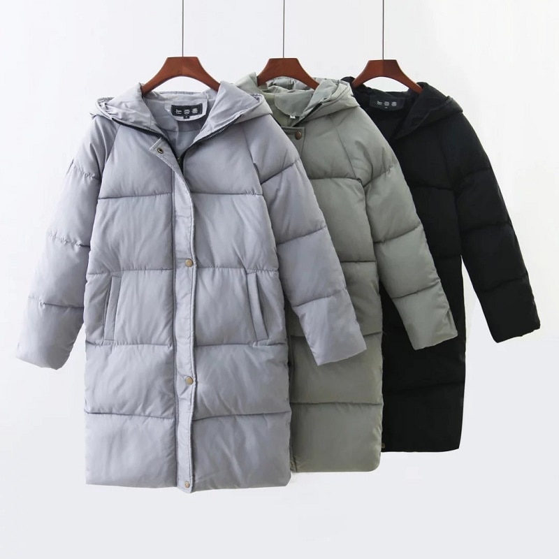 Lange jas dames winterjas capuchon lange jas katoenen gewatteerde jas warme parka dames parka's bovenkleding dames