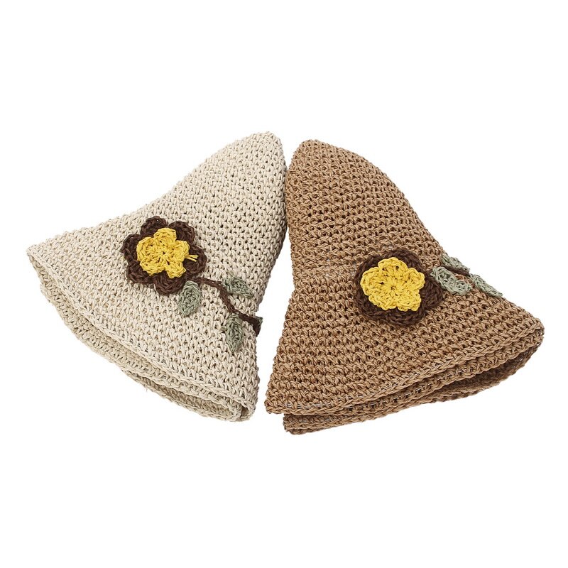 Gorące letnie wakacje kapelusz słomiany z miękkim rondem damskie damskie szerokie rondo plaża składany kwiat słomkowy kapelusz przeciwsłoneczny