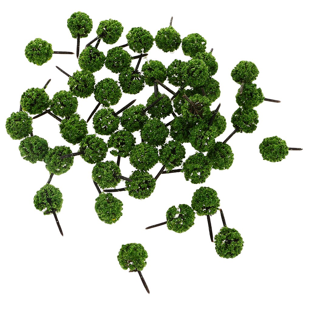 50pcs 1:150 N Scale Ball Shaped Model Trees DIY Layout Train Railway Landscape Scenery