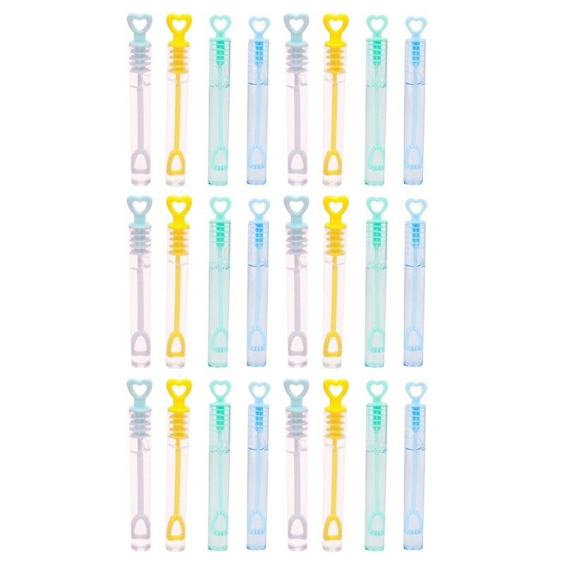 24Pcs Small Bubble Making Wand Bulk Bubble Blowing Colorful Bubble Toy Interactive Indoor Class Break Props Fun Activity 87HD