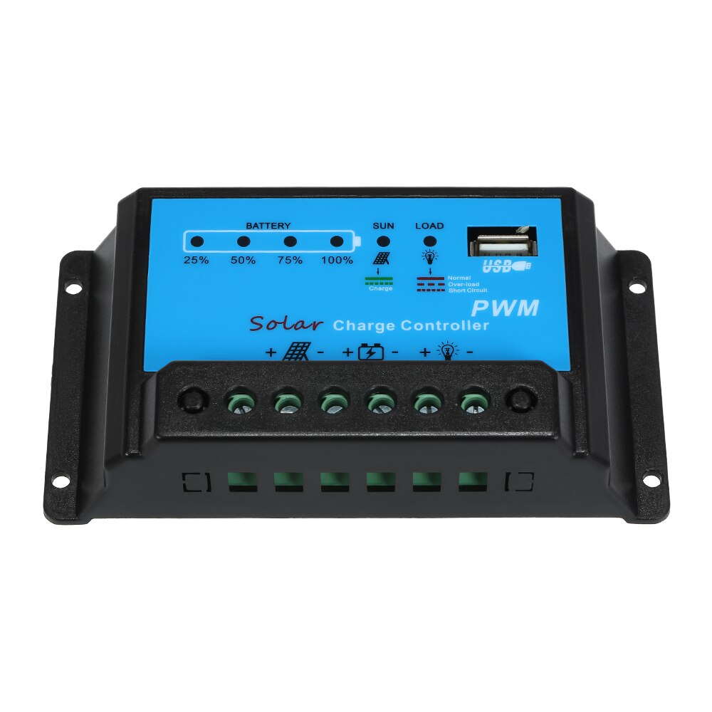 KKMOON 10A contrôleur de Charge solaire panneau solaire contrôleur de batterie PWM 12V/24V régulateur Intelligent avec USB 5V
