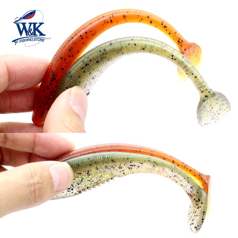 WK-leurre souple de type poisson nageur disponible en deux couleurs, appât artificiel idéal pour la pêche en eau douce, à l'alose, 4.1 pouces, 10.5cm, lot de 5 unités par lot