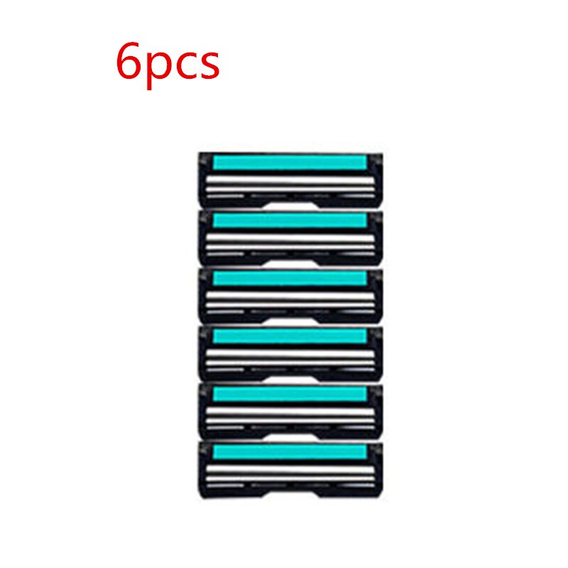 Wegwerp Scheermes Lagen Scheren Machine Veiligheid Scheermesjes Handleiding Scheren Scheerapparaat Gezichtsverzorging Baard Haar Remover: D 6PCS