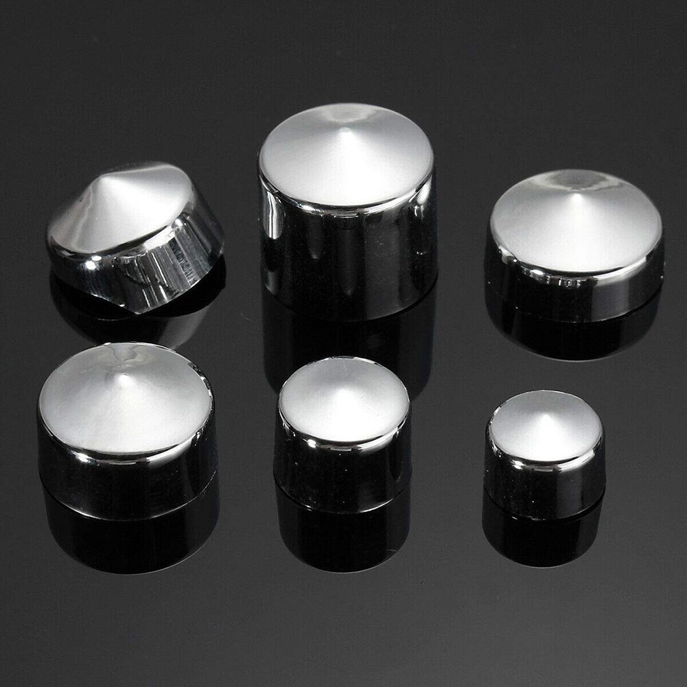 76Pcs/Set Motorcycle Screw Nut Bolt Cap Cover Kit Chrome Bolt Caps Topper Cover
