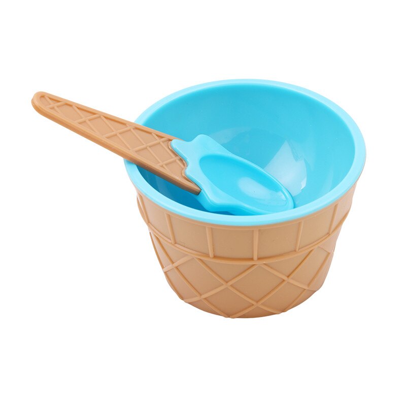 Cuencos de helado para niños, taza, tazón de pareja, , contenedor para postres, cuchara, el mejor para niños: Azul
