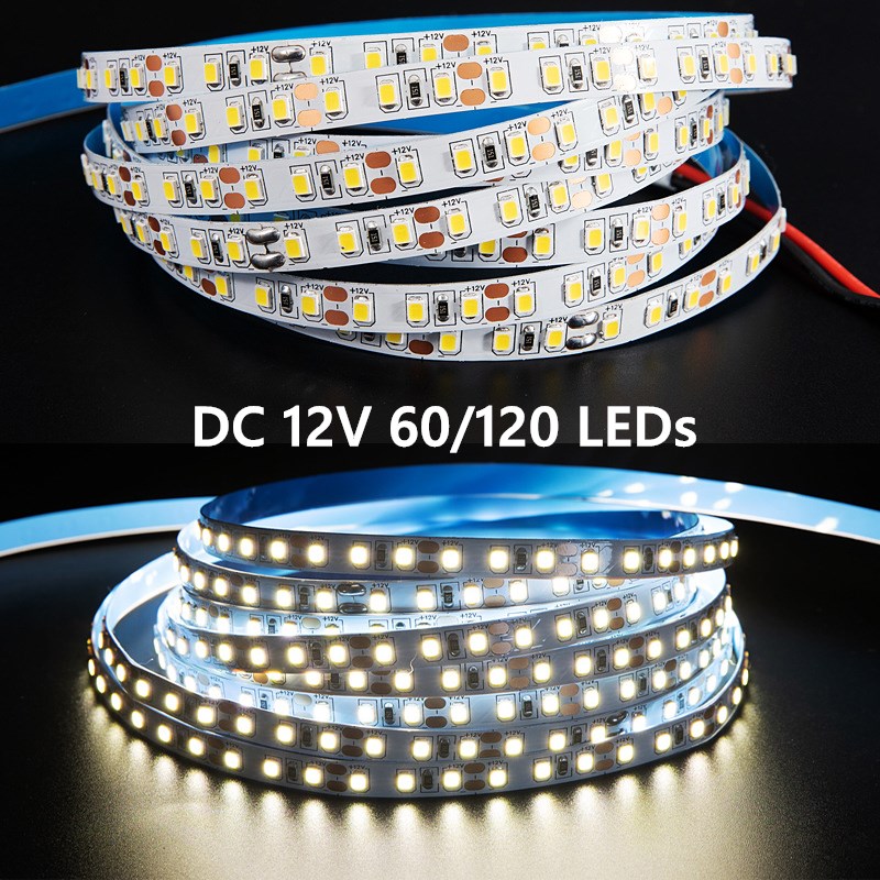 Dc 12v led-stribelys lysende båndlampe 2835 60/120 led'er /m 1m/2m/3m/4m/5m 3000k - 6000k til værelsesindretning køkkenbåndbelysning