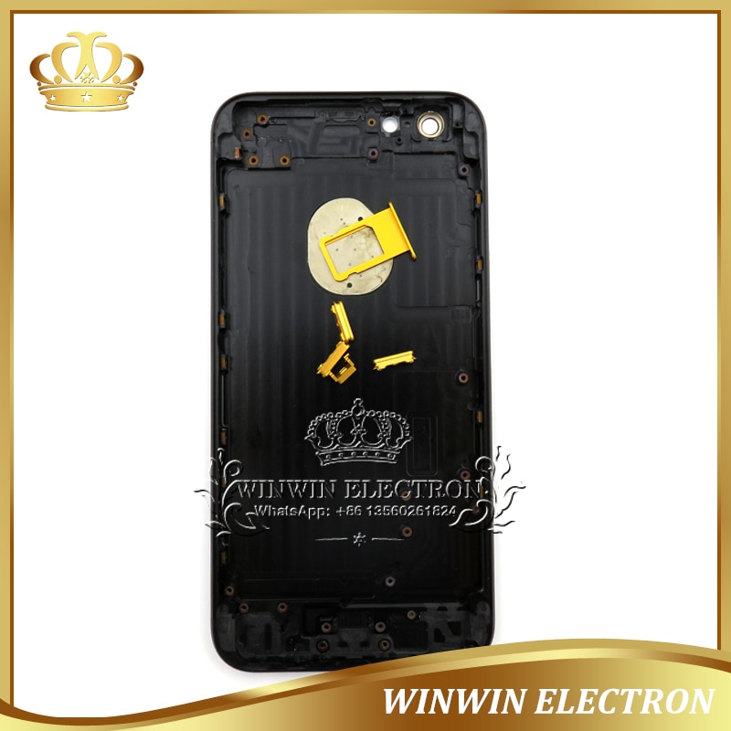 1 PCS Goede Garantie Chassis Back Cover voor iphone 6S Zwart Batterij Deur Behuizing Midden Frame met Kaart Lade knoppen Tool