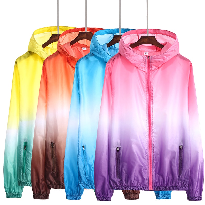 Men Women UV Protection Coat Sunscreen Ultra Thin Breathable Hooded Top for Summer