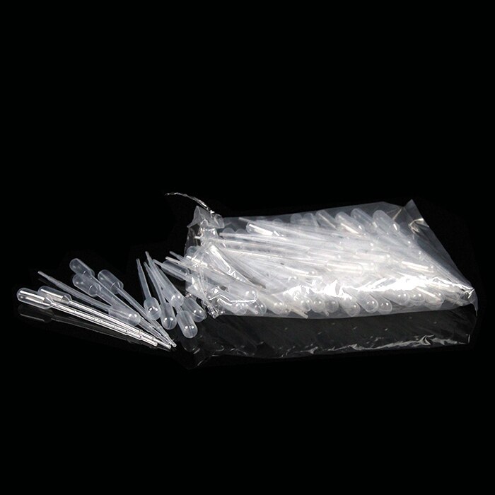 100 st  , 0.5ml plastpipett graderad transparent droppare för laboratorieexperiment ,115mm längd