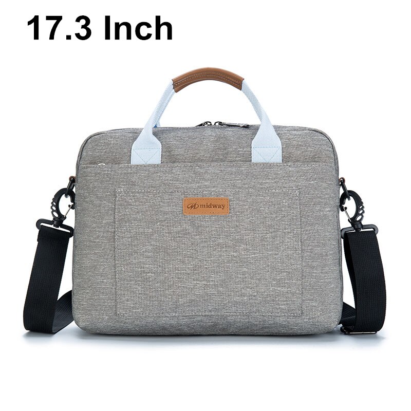 Laptop Briefcase Women Men Waterproof 5D Air Cushion Shock-proof Notebook Bag for Macbook 13 14 15.6 17.3 Inch: Grey 17.3inch