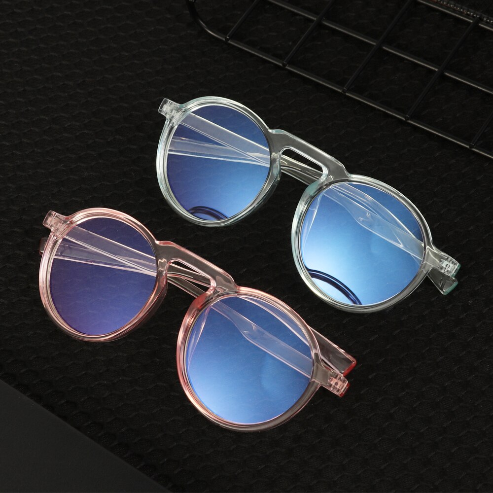 Transparent Round Frame Anti Blue Ray Glasses Optical Spectacle Ultralight Frames Computer Gaming Glasses Resin Lens Eyewear