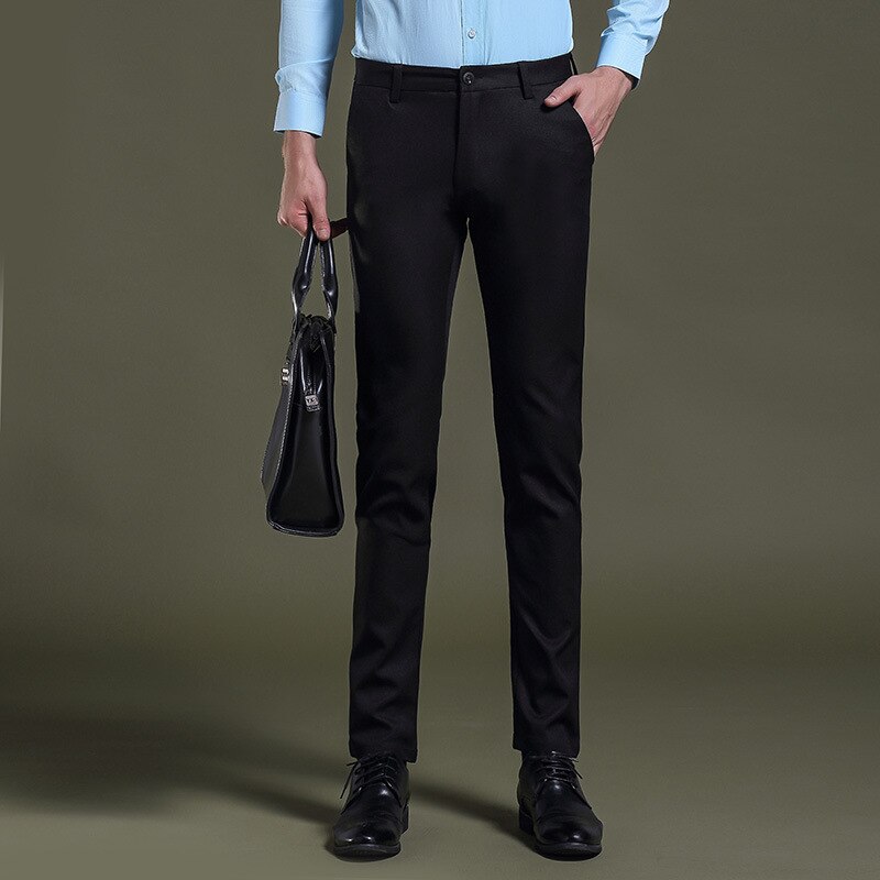 pantalones de vestir para hombre, pantalones formales, ajustados, para boda, para hombre, pantalones de traje negros, pantalones casuales de negocios para hombre, pantalones de vestir de Perfume Masculino