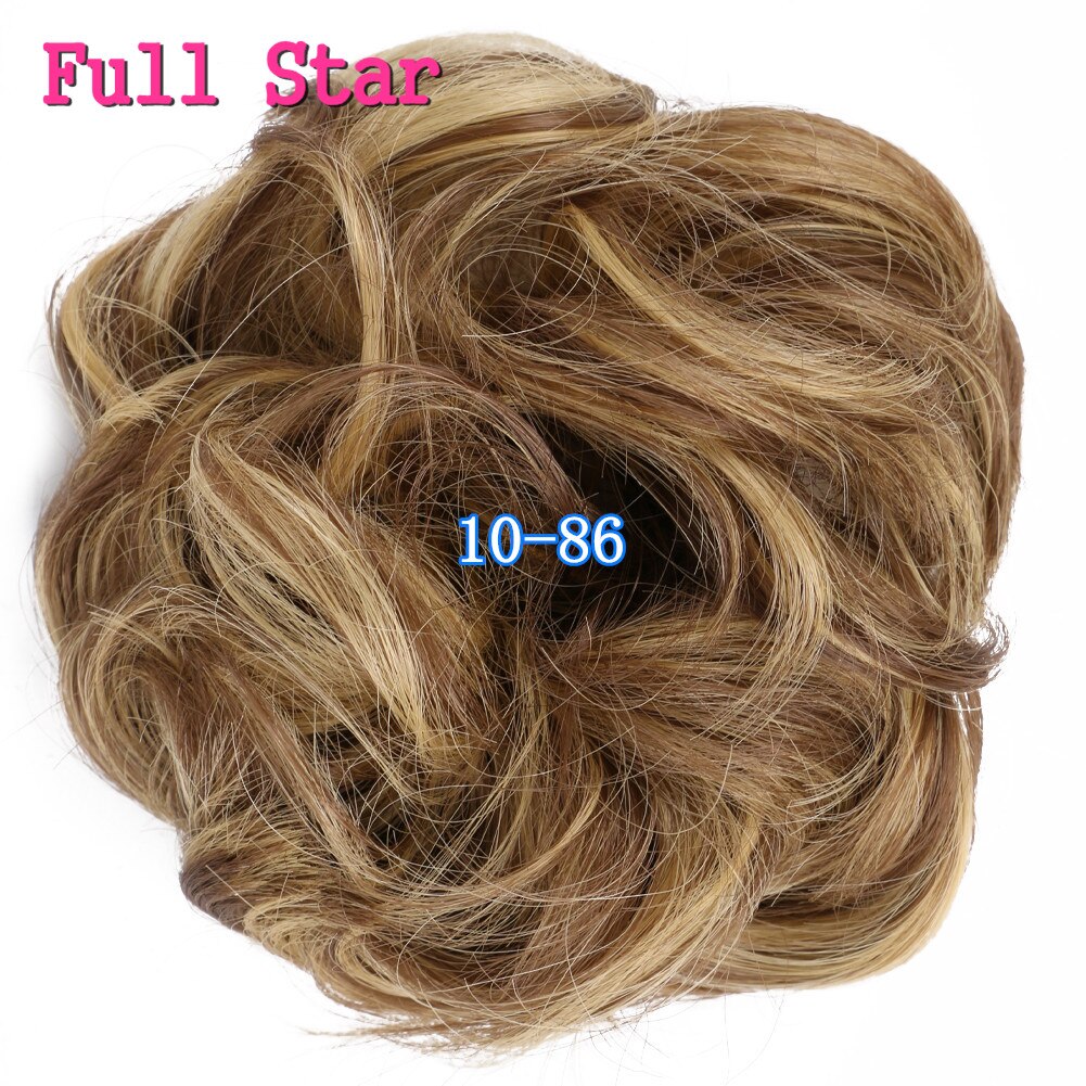 Full Star Synthetic Wrap Curly Messy Hair Bun Chignon Synthetic Hair Donuts Hairpiece For Women Curly Elastic Updo Scrunchy: #35
