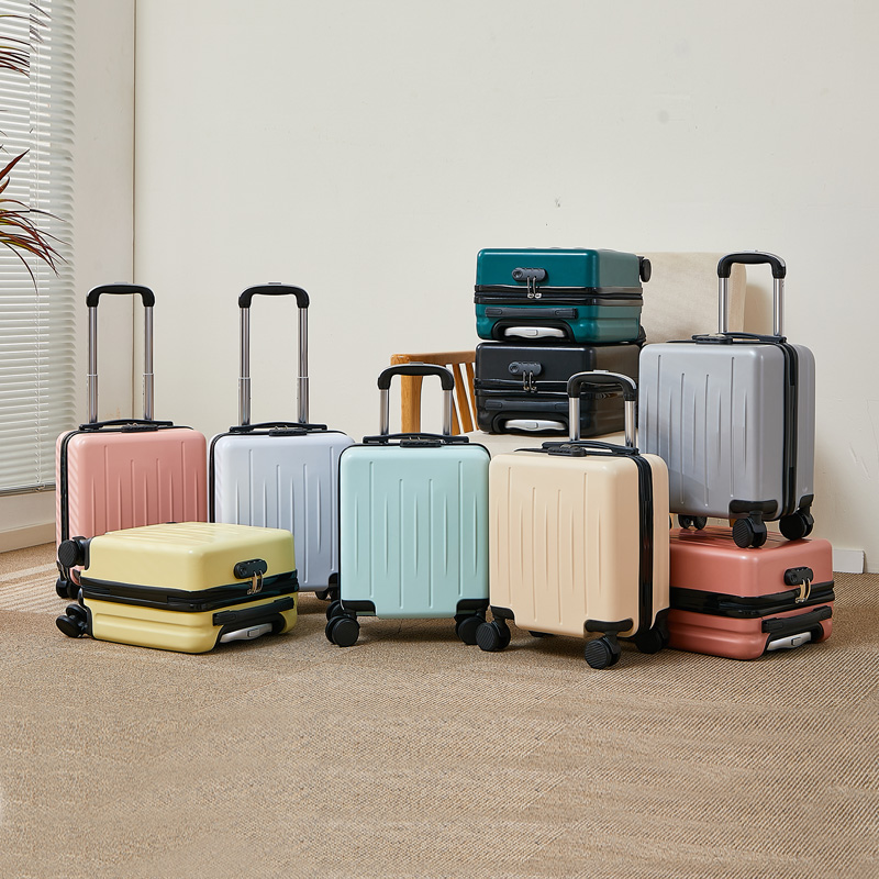 Valise de voyage unisexe à roulettes PC, 14 pouces, , à la , ABS, mini valise d'embarquement, petite main, Lu