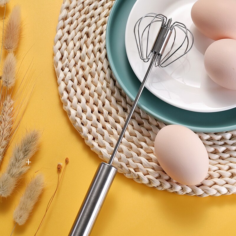 Semi-Automatic Egg Beaters Stainless Steel Egg Beater Blender Practical Hand Push Mixer Cooking Kitchen Utensil