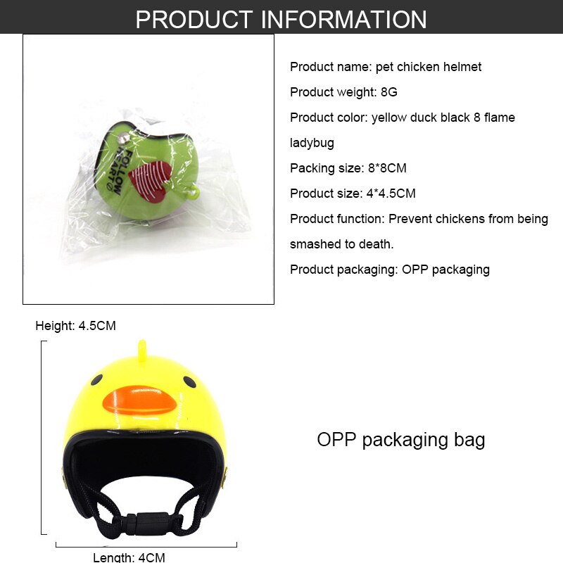 1 pièces De Poulet Casque Petit Animal Casque Oiseau Couvre-chef Animaux Caille Casques Jouet Chicken'S Accessoires Produits Pour Animaux De Compagnie Protecteur de Tête