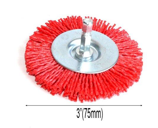 1Pc Nylon Cup Borstel 2.5 "/3 Inch/4" Schurende Draad Wiel Borstel Voor Boor Rotary tool Hout Polijsten Ontbramen Cleaning 1/4 "Schacht: 1pc / T-type 75mm