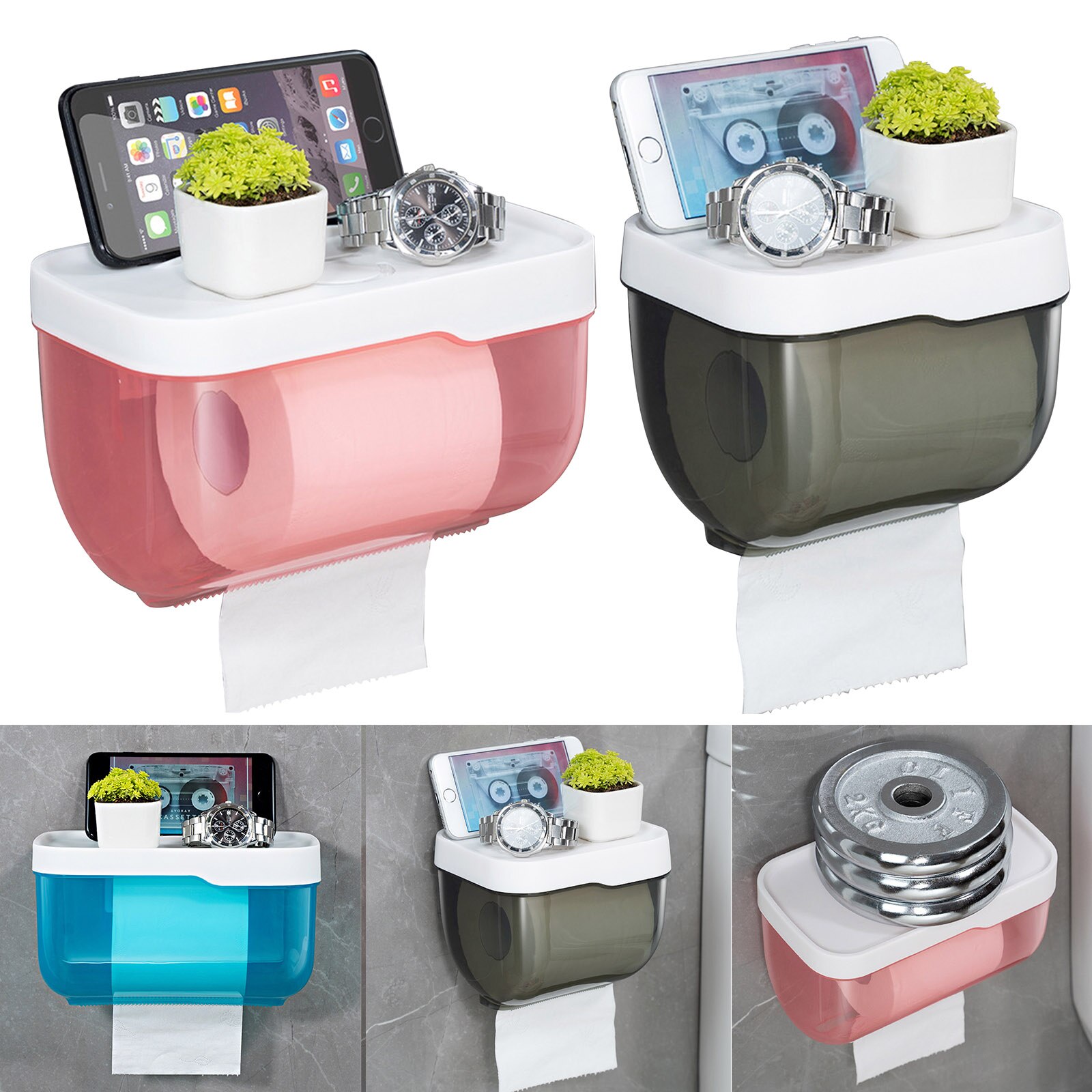 Wc Tissue Box Wasserdicht Loch-Freies Wc Badezimmer Tissue Rack Wc Sanitär Pumpen Wc Papier Box Lagerung Rack TUE88