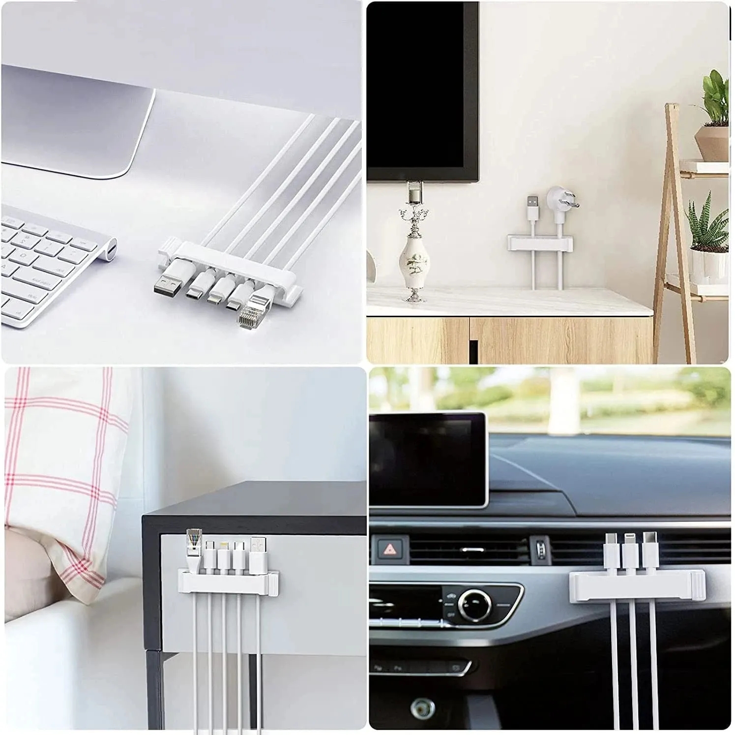Organizador de cables autoadhesivo, brida para cables, abrazadera para cables, soporte, gestión de abrazaderas, gestión de datos GPS para coche, administrador enrollador de cables decorativo