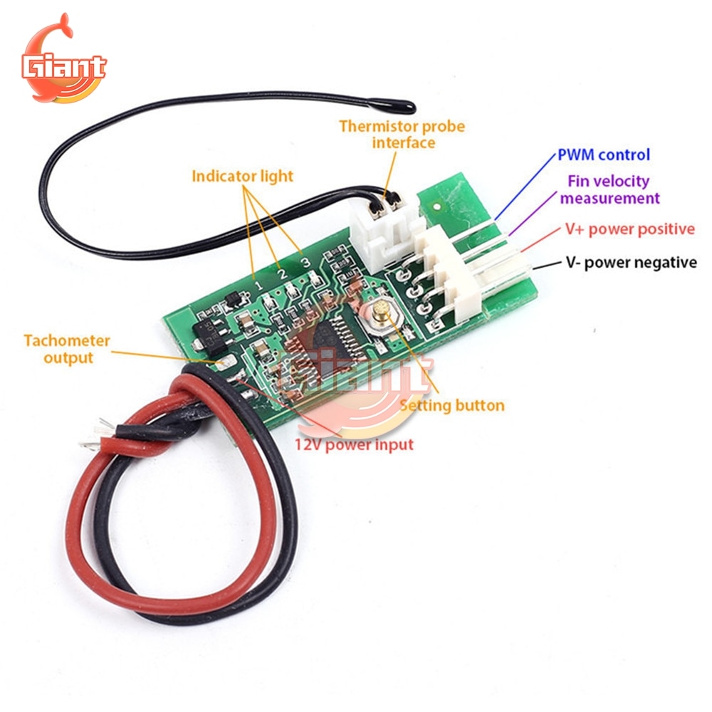 DC5V/12V PWM Speed Controller Fan Speed Governor 4 Wire 2-3 Wire Computer Temperature Control Switch for PC CPU Cooler Fan Alarm