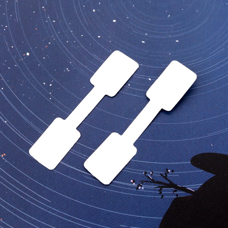 100PCS 1.3*6cm multicolor paper folded ring label white/pink/yellow self adhesive price labels sticker for jewelry: white