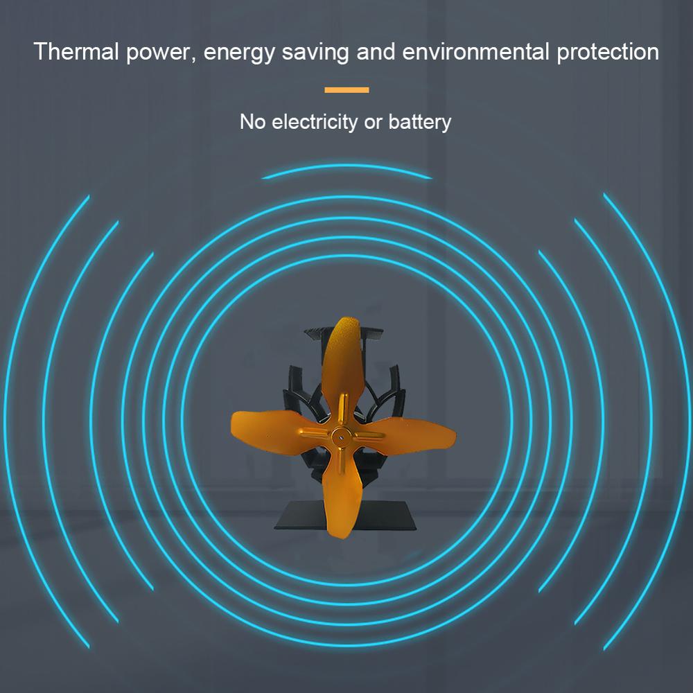 Thermische energie aangedreven oven fan milieuvriendelijke self-powered haard fan 4 blade