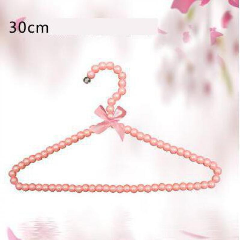 10pcs/lot 30cm/20cm Children Plastic Pearl Hanger Baby Hangers For Clothes Kids Plastic Cloth Hanger Child Clothes Rack: 30cm Pink B