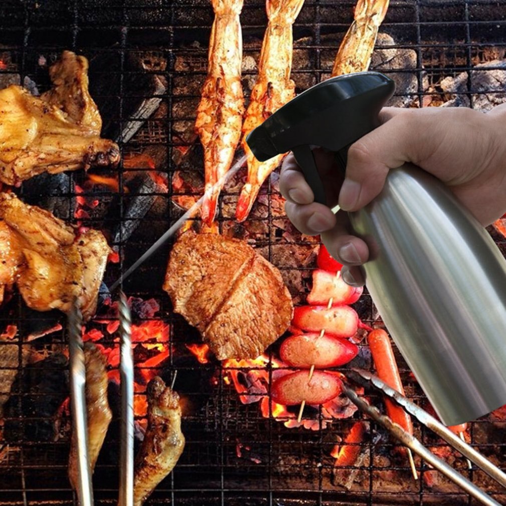 Rustfrit stål olie spray flaske oiler sprayer pot grill madlavning værktøj kan kogegryde køkkenværktøj