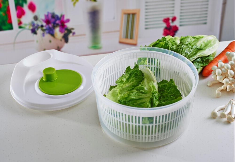 1 unidad de ensalada Spinner lechuga verde lavadora frutas verduras secadora desagüe Crisper filtro para lavado cocina de hojas de secado XB 106