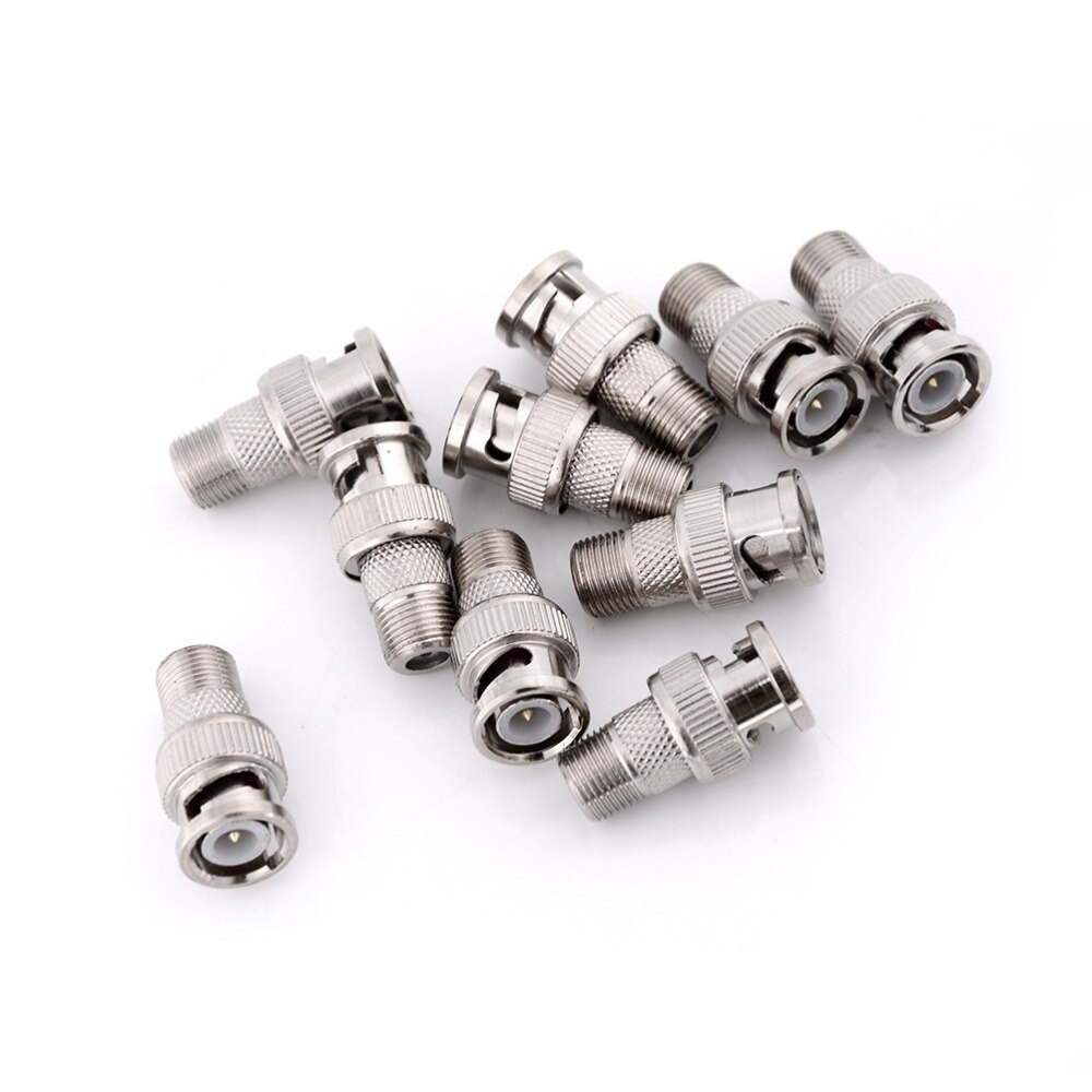 10 Stuks Bnc Stekker Naar F Vrouwelijke Connector Koppeling Jack Adapter Coax