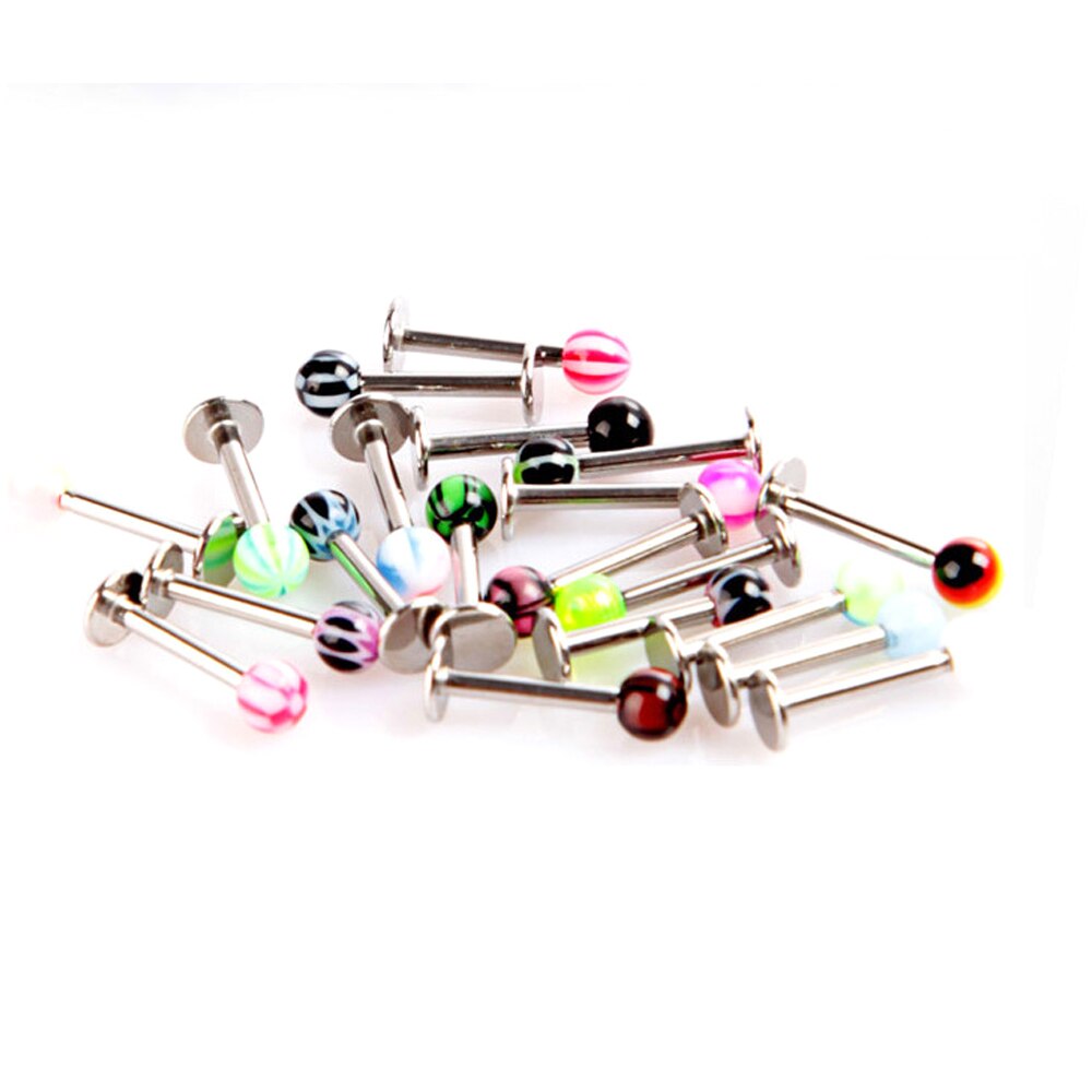 10 stks/partij 16G 18G Tragus Helix Bar 3-4mm Bal Rvs Labret Lip Bar Ringen stud Kraakbeen Oor Piercing Lichaam Sieraden