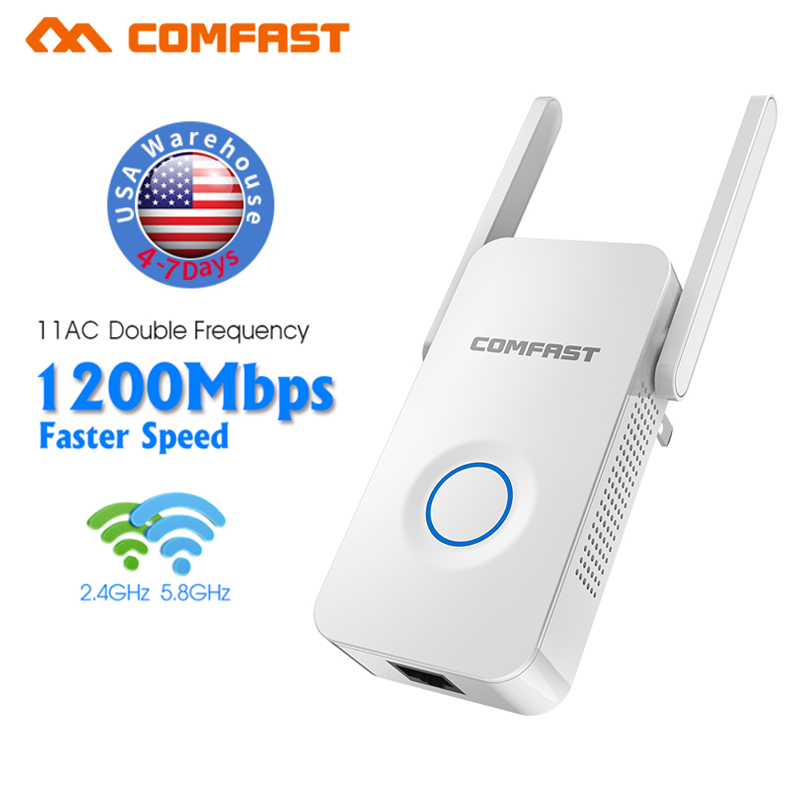 COMFAST CF-WR752AC 1200Mbps wifi repeater draadloze router Wifi Signaal Booster 5G Dual Band 2 * 3dbi Antenne Bereik wifi extender