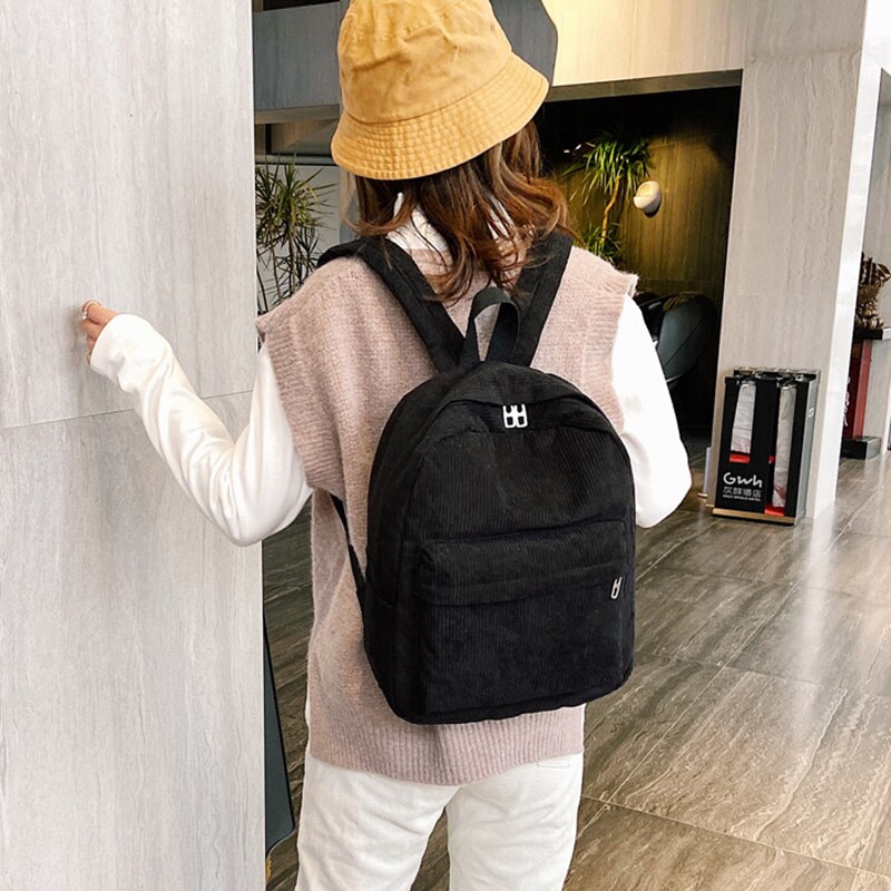 Trend Female Backpack Casual Women Backpack Small Velvet Solid Color Shoulder Bag Women Travel Mini School Bags Girl