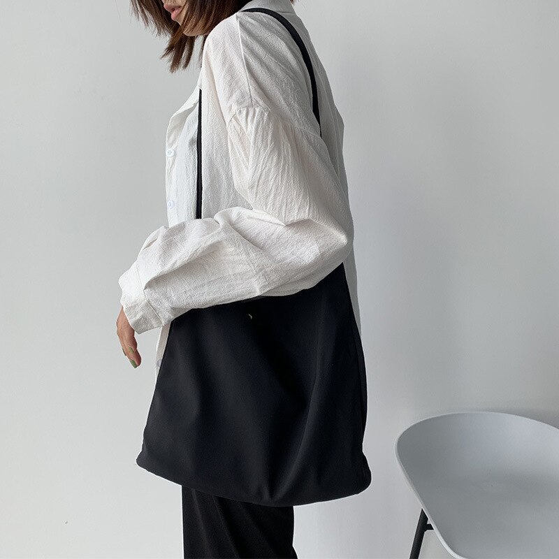 Shopper borsa da donna borsa in tela di Nylon di grande capacità borse da donna borsa a tracolla da donna con ascelle da viaggio Candy Solid