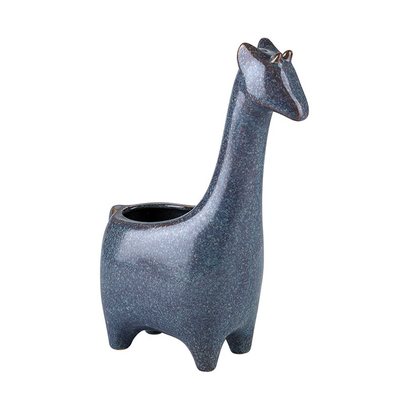 Ceramics Flower Pot Cute Giraffe Succulent Ceramic Planter Potted Vase With Drainage Holes