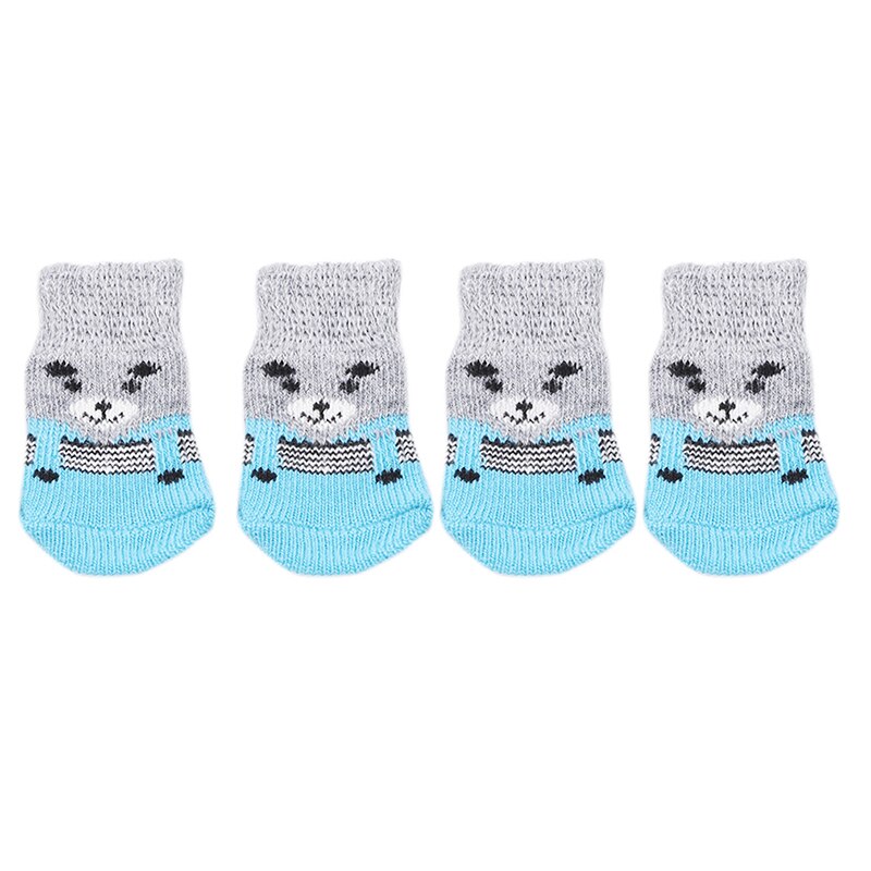 4 pcs Pet Dog Puppy Cat Shoes Slippers Non-Slip Socks Pet Cute Indoor for Small Dogs Cats Snow Boots Socks pet supplies