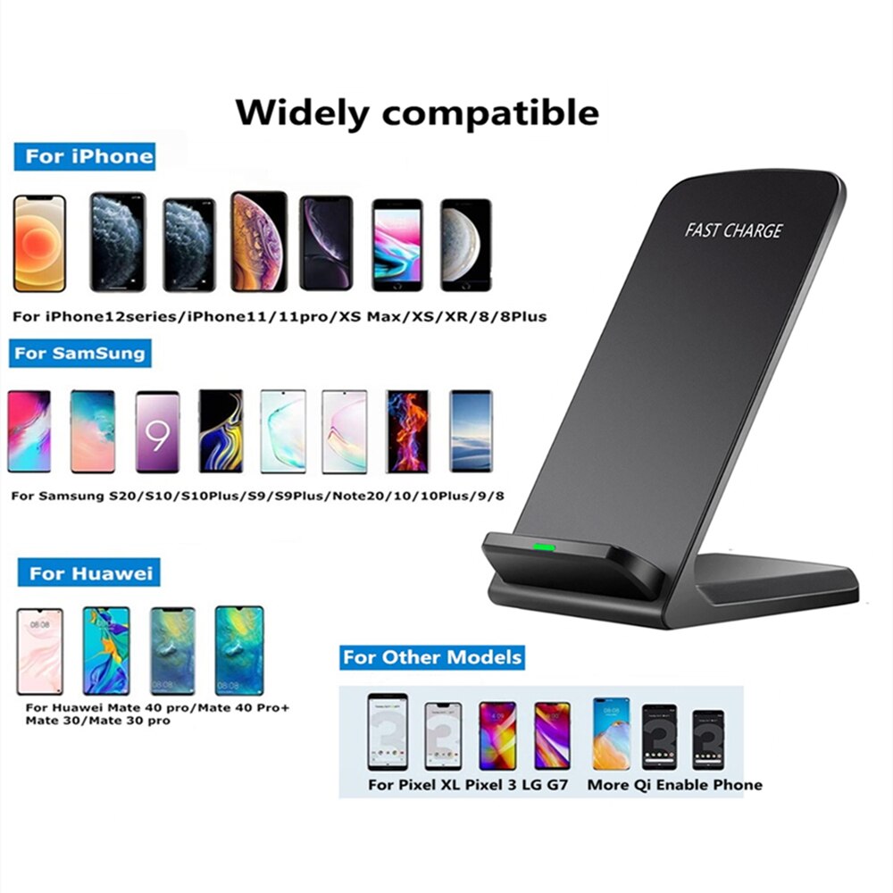 20W Qi Wireless Charger Stand Voor Iphone 12 11 Pro X Xs Max Xr 8 Samsung S21 S20 Note 20 Snel Opladen Dock Station Telefoon Houder