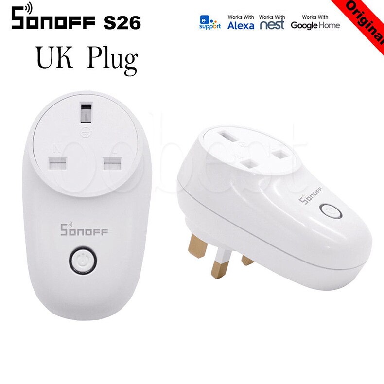 Sonoff S26 Smart WiFi Switch EU US UK AU CN Plug Smart Home Automation Remote Socket Kit Work With Alexa Google Home eWeLink